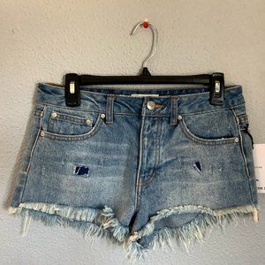 DISTRESSED SUNFLOWER SHORTS